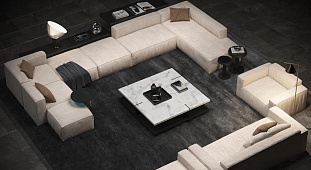 Бежевый диван в интерьере-13, Модульный диван Фри